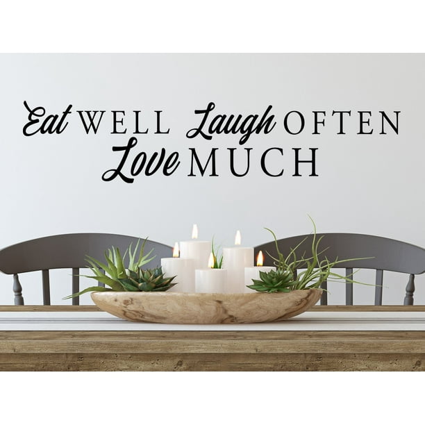 To Live Well is To Eat Well Vinyl Wall Decal Sticker Home Décor Family 